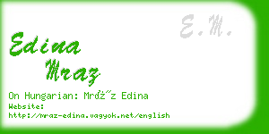 edina mraz business card